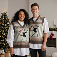 Free DC Sandwich Toss V-Neck Knit Sweater Vest Washington DC Political Satire - Wonder Print Shop