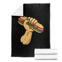 Sandwich Power Fist Throw Blanket Sarcastic Food Revolution Political Satire - Wonder Print Shop