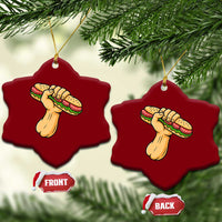 Sandwich Power Fist Ceramic Ornament Sarcastic Food Revolution Political Satire - Wonder Print Shop