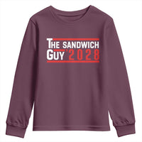 The Sandwich Guy for President 2028 Youth Sweatshirt Funny Patriotic Campaign Parody - Wonder Print Shop