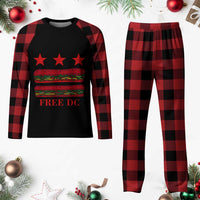 Free DC Funny Flag Parody Plaid Pajama Set Washington DC with Baguette Sandwich Twist - Wonder Print Shop