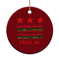 Free DC Funny Flag Parody Ceramic Ornament Washington DC with Baguette Sandwich Twist - Wonder Print Shop