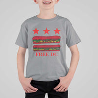 Free DC Funny Flag Parody T Shirt For Kid Washington DC with Baguette Sandwich Twist - Wonder Print Shop