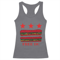 Free DC Funny Flag Parody Racerback Tank Top Washington DC with Baguette Sandwich Twist - Wonder Print Shop