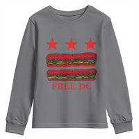 Free DC Funny Flag Parody Youth Sweatshirt Washington DC with Baguette Sandwich Twist - Wonder Print Shop