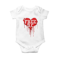 Free DC Graffiti Dripping Heart Graphic Baby Onesie Washington DC Pride Political Satire - Wonder Print Shop