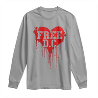 Free DC Graffiti Dripping Heart Graphic Long Sleeve Shirt Washington DC Pride Political Satire - Wonder Print Shop