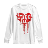 Free DC Graffiti Dripping Heart Graphic Long Sleeve Shirt Washington DC Pride Political Satire - Wonder Print Shop