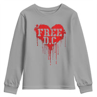 Free DC Graffiti Dripping Heart Graphic Youth Sweatshirt Washington DC Pride Political Satire - Wonder Print Shop