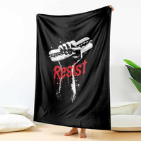 Resist with Sandwich Power Throw Blanket Funny Food Rebellion Political Satire - Wonder Print Shop