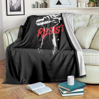Resist with Sandwich Power Throw Blanket Funny Food Rebellion Political Satire - Wonder Print Shop