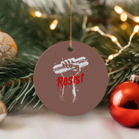 Resist with Sandwich Power Ceramic Ornament Funny Food Rebellion Political Satire - Wonder Print Shop