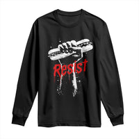 Resist with Sandwich Power Long Sleeve Shirt Funny Food Rebellion Political Satire - Wonder Print Shop