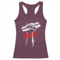 Resist with Sandwich Power Racerback Tank Top Funny Food Rebellion Political Satire - Wonder Print Shop