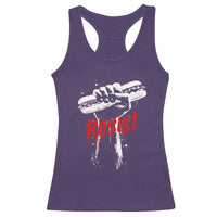 Resist with Sandwich Power Racerback Tank Top Funny Food Rebellion Political Satire - Wonder Print Shop