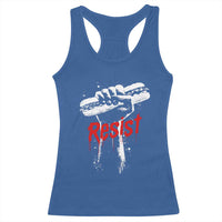Resist with Sandwich Power Racerback Tank Top Funny Food Rebellion Political Satire - Wonder Print Shop