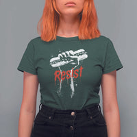 Resist with Sandwich Power T Shirt For Women Funny Food Rebellion Political Satire - Wonder Print Shop