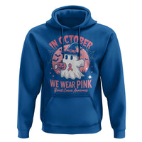 Halloween Breast Cancer Awareness Hoodie In October We Wear Pink Cute Boo Sheet - Wonder Print Shop