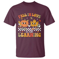 Fall In Love With Learning T Shirt Retro Autumn Pumpkin For Teacher Student - Wonder Print Shop