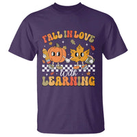 Fall In Love With Learning T Shirt Retro Autumn Pumpkin For Teacher Student - Wonder Print Shop