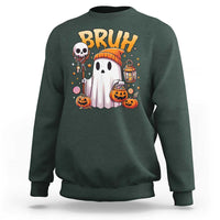 Cute Halloween Ghost Boo Sheet Sweatshirt Funny Bruh Trick Or Treat Candy - Wonder Print Shop