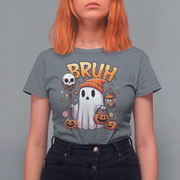Cute Halloween Ghost Boo Sheet T Shirt For Women Funny Bruh Trick Or Treat Candy - Wonder Print Shop