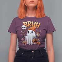Cute Halloween Ghost Boo Sheet T Shirt For Women Funny Bruh Trick Or Treat Candy - Wonder Print Shop