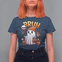 Cute Halloween Ghost Boo Sheet T Shirt For Women Funny Bruh Trick Or Treat Candy - Wonder Print Shop
