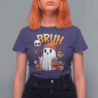 Cute Halloween Ghost Boo Sheet T Shirt For Women Funny Bruh Trick Or Treat Candy - Wonder Print Shop