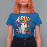 Cute Halloween Ghost Boo Sheet T Shirt For Women Funny Bruh Trick Or Treat Candy - Wonder Print Shop