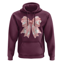 Pink Ghost Bow Coquette Hoodie Cute Girlly Boo Sheet Halloween Spooky Season - Wonder Print Shop