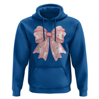 Pink Ghost Bow Coquette Hoodie Cute Girlly Boo Sheet Halloween Spooky Season - Wonder Print Shop
