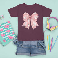 Pink Ghost Bow Coquette T Shirt For Kid Cute Girlly Boo Sheet Halloween Spooky Season - Wonder Print Shop