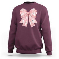 Pink Ghost Bow Coquette Sweatshirt Cute Girlly Boo Sheet Halloween Spooky Season - Wonder Print Shop