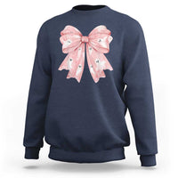 Pink Ghost Bow Coquette Sweatshirt Cute Girlly Boo Sheet Halloween Spooky Season - Wonder Print Shop