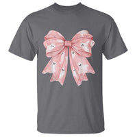 Pink Ghost Bow Coquette T Shirt Cute Girlly Boo Sheet Halloween Spooky Season - Wonder Print Shop
