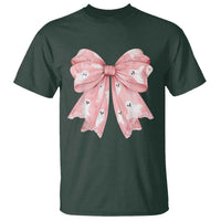 Pink Ghost Bow Coquette T Shirt Cute Girlly Boo Sheet Halloween Spooky Season - Wonder Print Shop