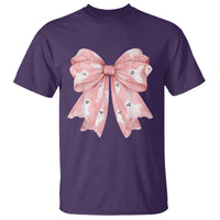 Pink Ghost Bow Coquette T Shirt Cute Girlly Boo Sheet Halloween Spooky Season - Wonder Print Shop