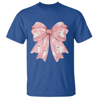 Pink Ghost Bow Coquette T Shirt Cute Girlly Boo Sheet Halloween Spooky Season - Wonder Print Shop
