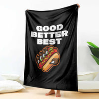 Good Better Best Chicago Football Inspirational Throw Blanket Funny Hot Dog and Claw Graphic - Wonder Print Shop