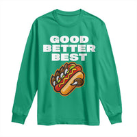Good Better Best Chicago Football Inspirational Long Sleeve Shirt Funny Hot Dog and Claw Graphic - Wonder Print Shop