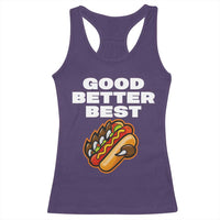 Good Better Best Chicago Football Inspirational Racerback Tank Top Funny Hot Dog and Claw Graphic - Wonder Print Shop