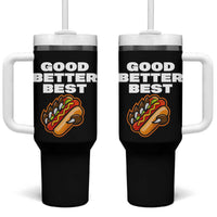 Good Better Best Chicago Football Inspirational Tumbler With Handle Funny Hot Dog and Claw Graphic - Wonder Print Shop