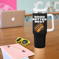 Good Better Best Chicago Football Inspirational Tumbler With Handle Funny Hot Dog and Claw Graphic - Wonder Print Shop