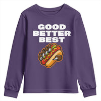 Good Better Best Chicago Football Inspirational Youth Sweatshirt Funny Hot Dog and Claw Graphic - Wonder Print Shop