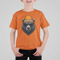 Cool Bear Chicago Graphic T Shirt For Kid Retro Vibe City Pride Beanie and Sunglasses - Wonder Print Shop