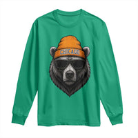 Cool Bear Chicago Graphic Long Sleeve Shirt Retro Vibe City Pride Beanie and Sunglasses - Wonder Print Shop