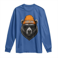 Cool Bear Chicago Graphic Long Sleeve Shirt Retro Vibe City Pride Beanie and Sunglasses - Wonder Print Shop