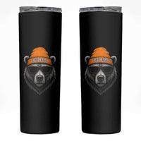 Cool Bear Chicago Graphic Skinny Tumbler Retro Vibe City Pride Beanie and Sunglasses - Wonder Print Shop