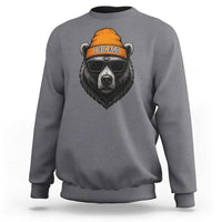 Cool Bear Chicago Graphic Sweatshirt Retro Vibe City Pride Beanie and Sunglasses - Wonder Print Shop